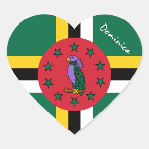 Coração Adesivo da Dominica, Coração, Bandeira Patriótica