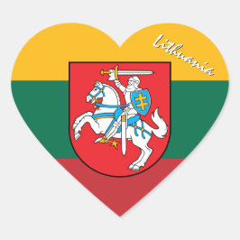 Coração Adesivo da Lituânia, Coração, Amor, Bandeira da Li