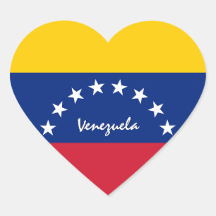 Coração Adesivo da Venezuela, Coração, Amor, Bandeira Vene