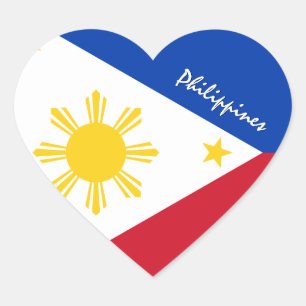 Coração Adesivo das Filipinas, Coração, Amor, Bandeira das