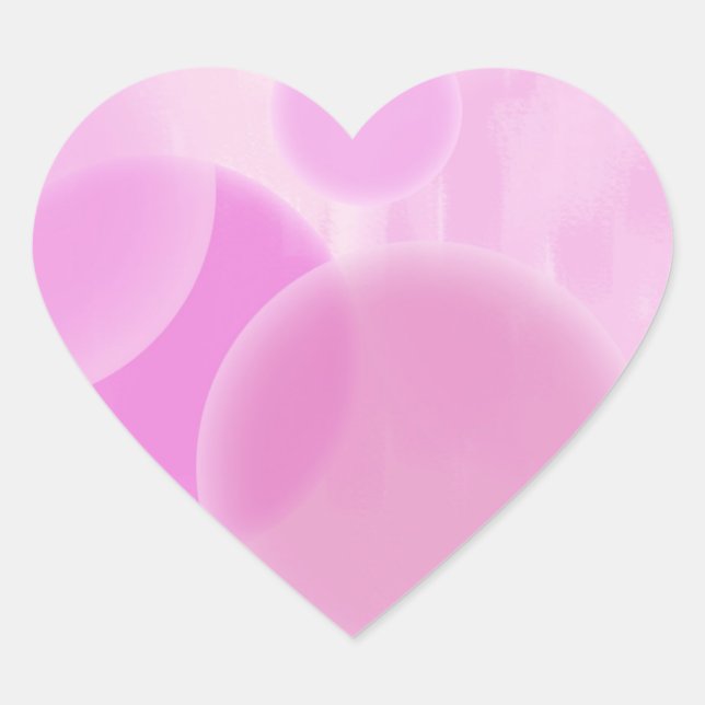 Coração Adesivo de bolhas rosa (Frente)