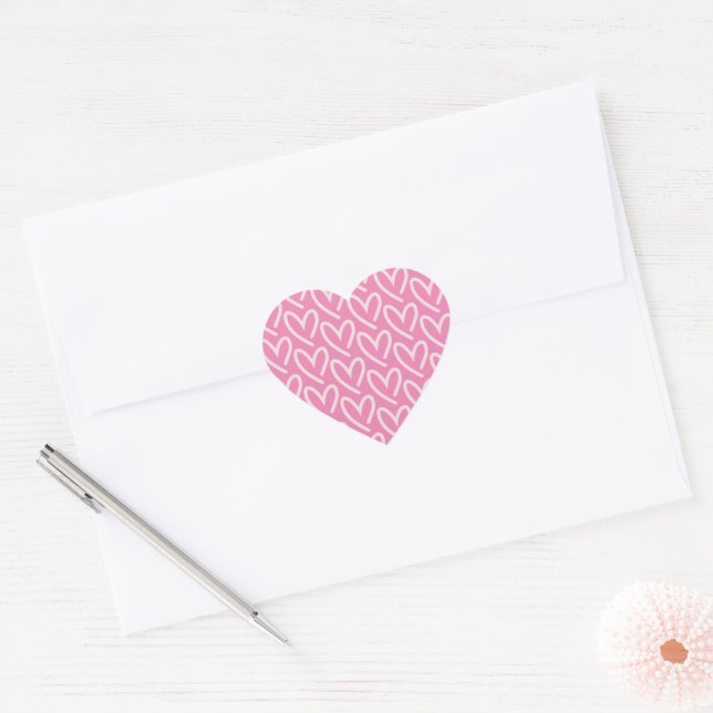 Coração Adesivo de Corações Rosas  (Envelope)