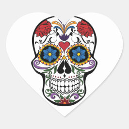 Coração Adesivo de crânio