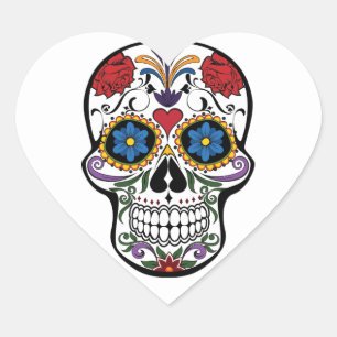 Coração Adesivo de crânio