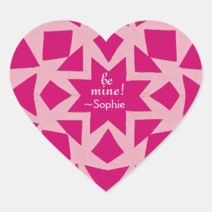 Coração Adesivo de Dia dos Namorados floco de neve rosa