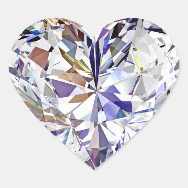 Coração adesivo de diamante (Frente)