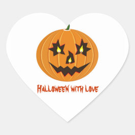 Coração Adesivo de Halloween com texto personalizável