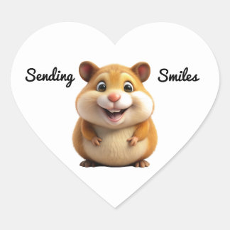 Coração Adesivo de Hamster Sorridente