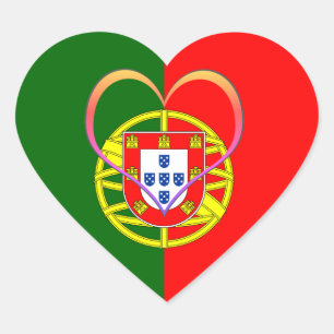 Coração Adesivo de Portugal, Coração, amor, Bandeira Portu