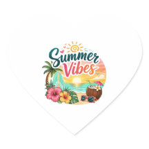 Adesivo de Praia Tropical Vibes de Verão | Pôr do