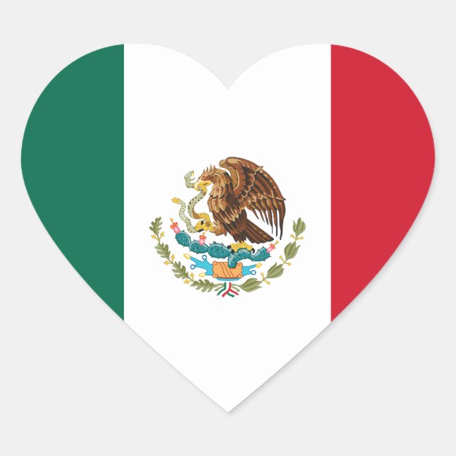 Coração Adesivo de Sinalizador do México (Frente)
