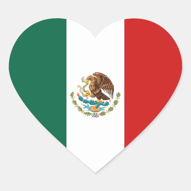 Coração Adesivo de Sinalizador do México (Frente)