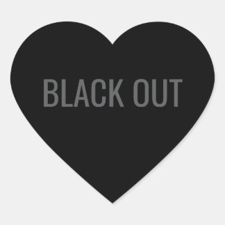 Coração Adesivo de Tipografia - Black Out
