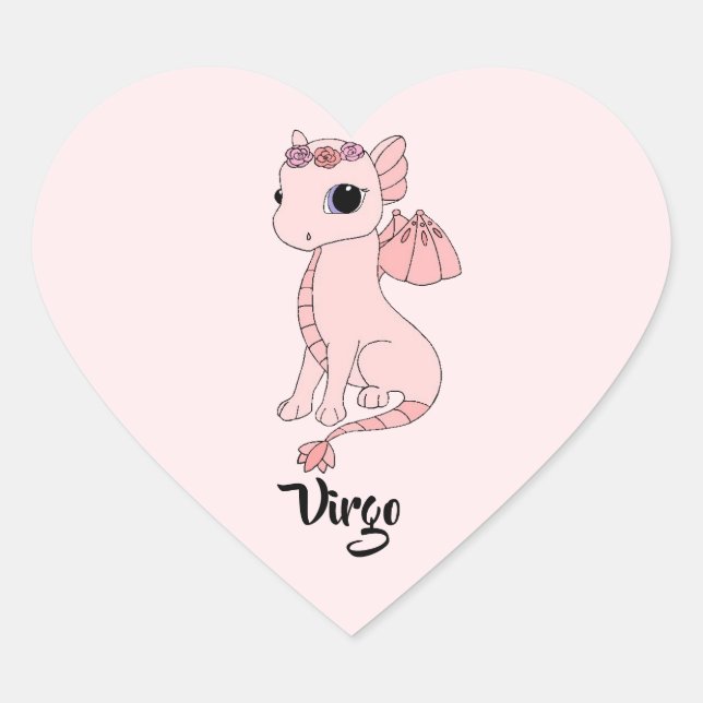 Coração Adesivo design zodiodíaco de gira-branca do Virgo  (Frente)