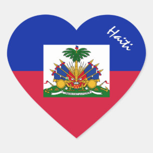 Coração Adesivo do Haiti, Coração, Bandeira Haitiana Patri