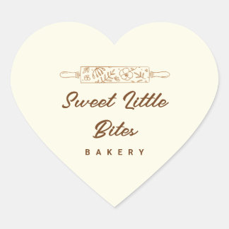Coração Adesivo do Logotipo da Padaria Sweet Little Bites