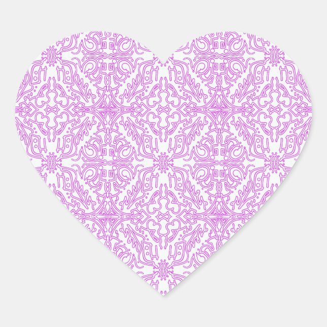 Coração Adesivo Mandala Lavanda e Menta (Frente)