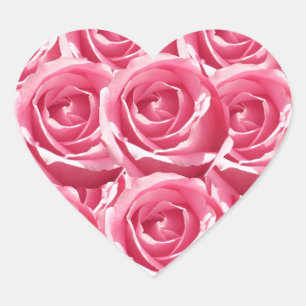 Coração Adesivo rosa de rosas