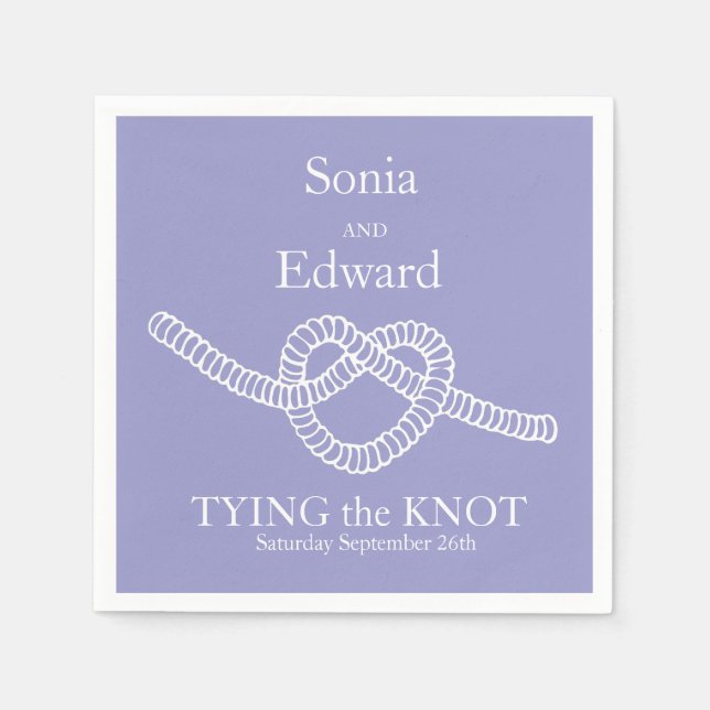 Coração amarre o guardanapo de papel roxo do nó do (Frente)