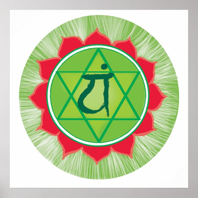 Coração Anahata Chakra - Papel Poster (Frente)