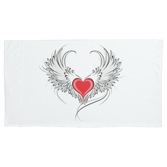 Coração Anjo Vermelho com asas (Frente)