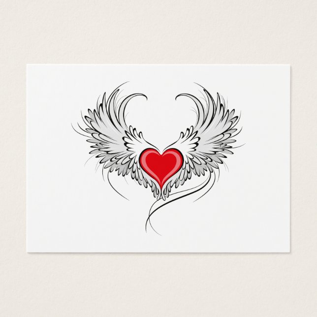 Coração Anjo Vermelho com asas (Frente)