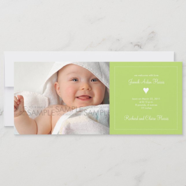 Coração ・ Anúncio de bebê (Frente)