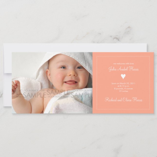 Coração ・ Anúncio de bebê (Frente)