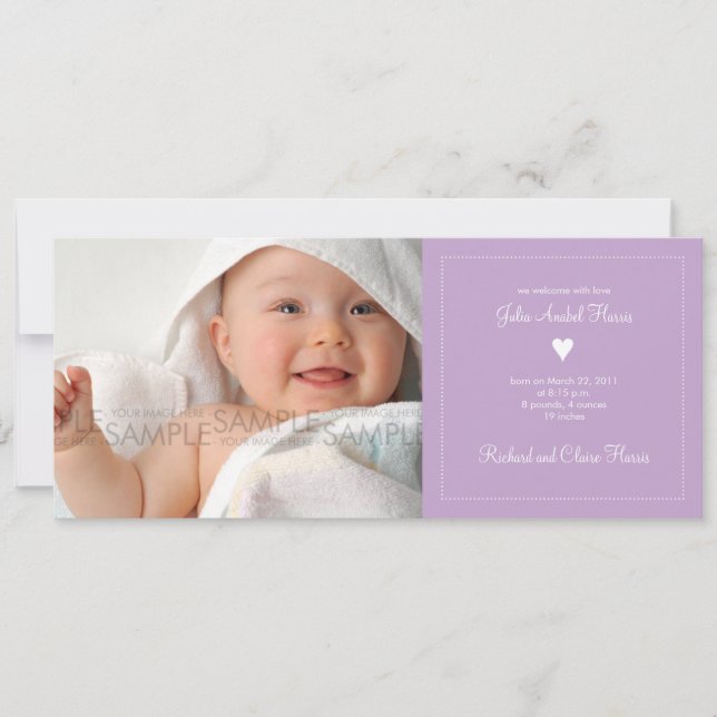 Coração ・ Anúncio de bebê (Frente)