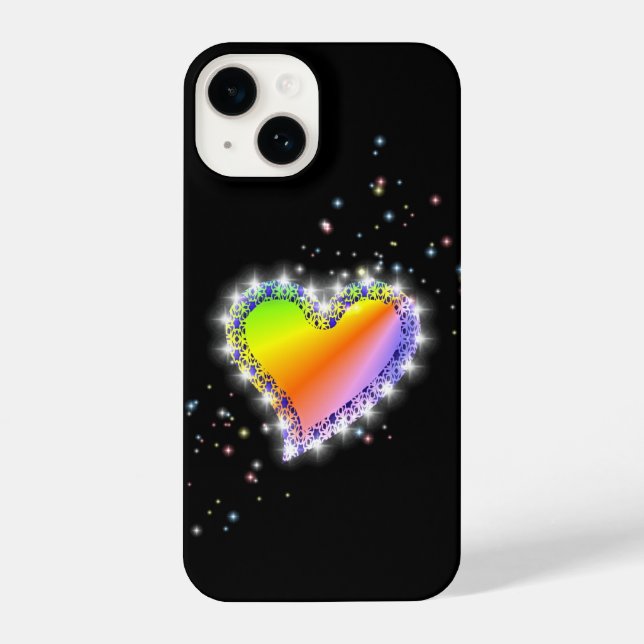 Coração Arco-Íris com Estrelas a preto (Verso)