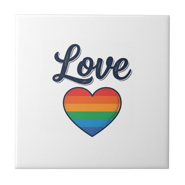 Coração Arco-íris de Amor Orgulho Camisa Desenho V (Frente)