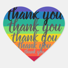 Coração arco-íris OBRIGADO Adesivo