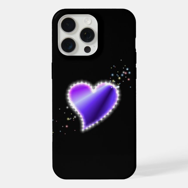 Coração Arco-Íris Roxo com Estrelas a preto (Verso)