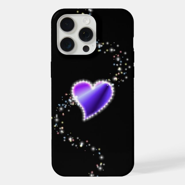 Coração Arco-Íris Roxo com Estrelas a preto (Verso)