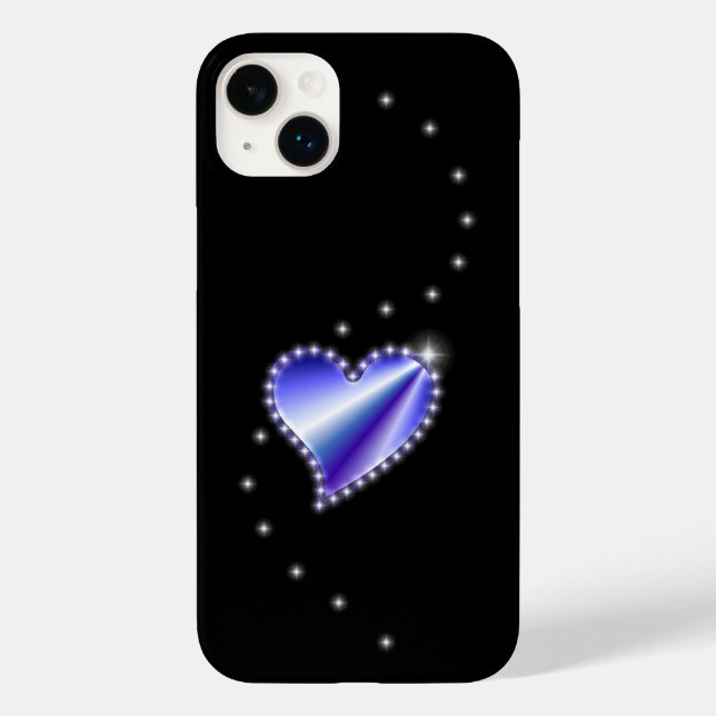 Coração Arco-Íris Roxo com Estrelas a preto (Verso)