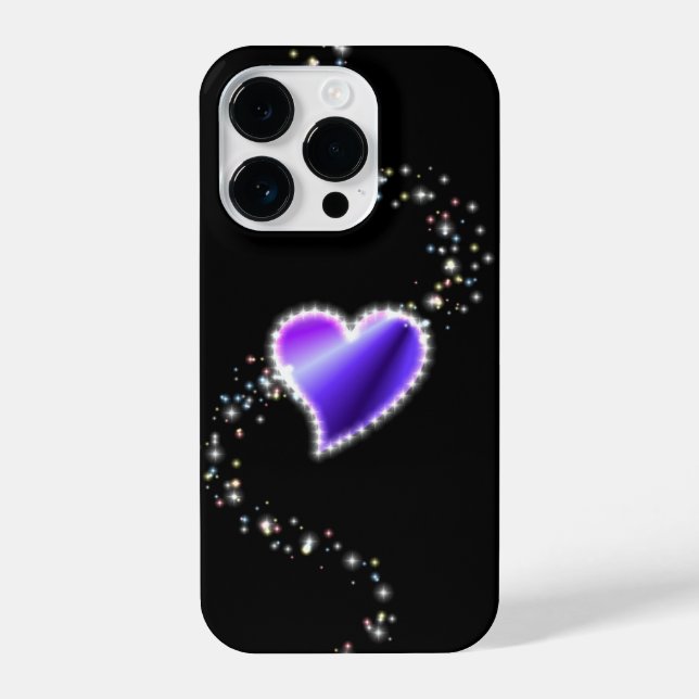 Coração Arco-Íris Roxo com Estrelas a preto (Verso)