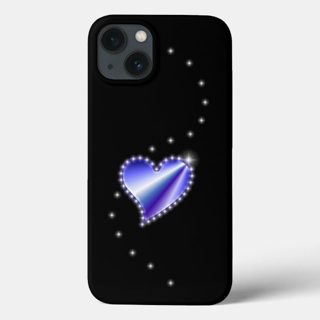 Coração Arco-Íris Roxo com Estrelas a preto (Verso)