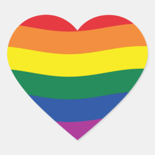 Coração Bandeira do Movimento Orgulho Gay Adesivo de Coraç