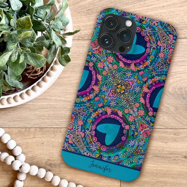 Coração Bonita Flores Diversão Padrão Personalizad (Criador carregado)