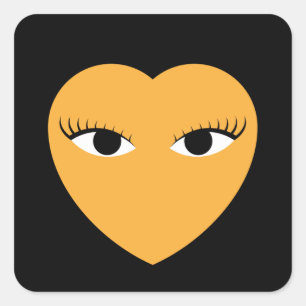 Coração Bonito com adesivo redondo Olhos