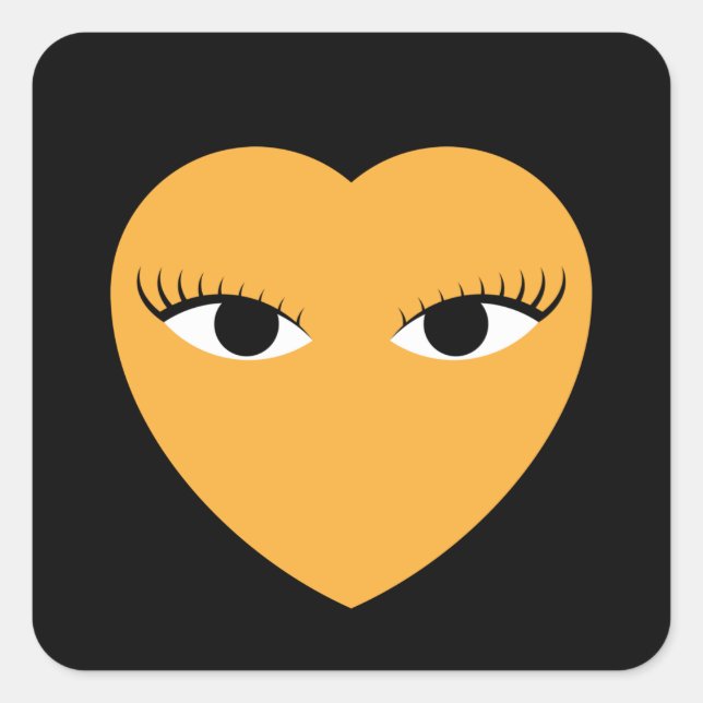 Coração Bonito com adesivo redondo Olhos (Frente)