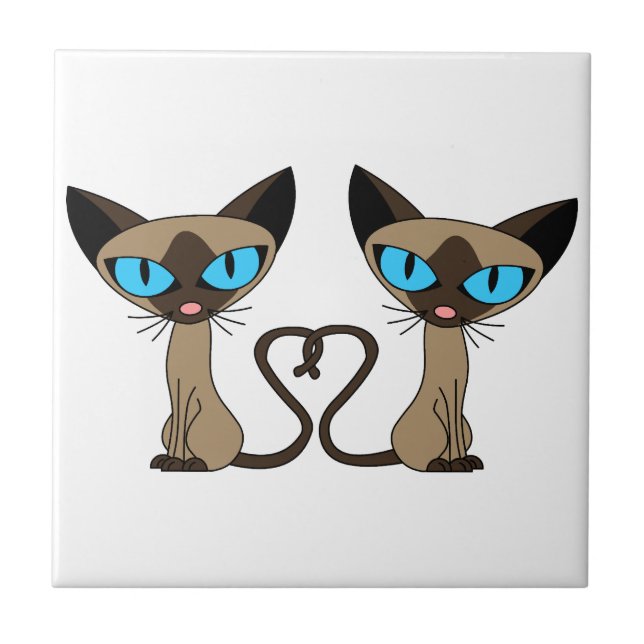 Coração bonito da cauda de gatos Siamese (Frente)