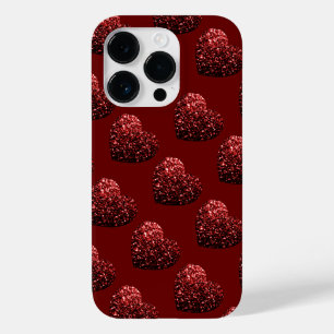 Coração brilho faíscas padrão vermelho escuro Dia