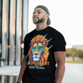 Coração Calmo, Rugido Selvagem – Camiseta Lion Ene