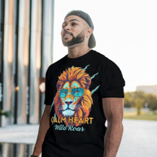 Coração Calmo, Rugido Selvagem – Camiseta Lion Ene