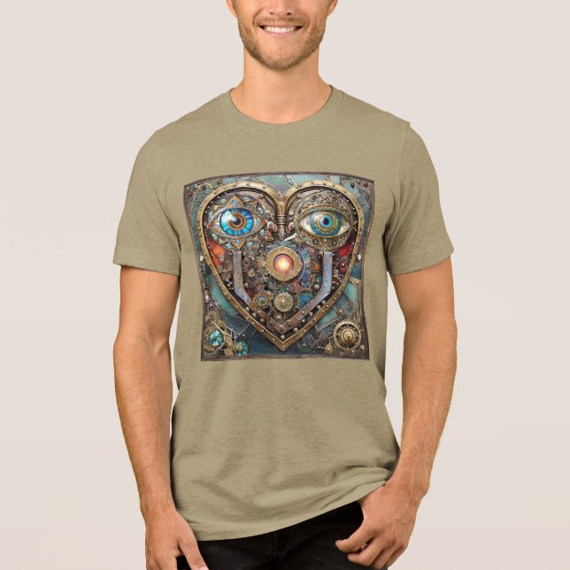 Coração Caprichoso Steampunk Eu Vejo Você Eu Amo V (Frente)