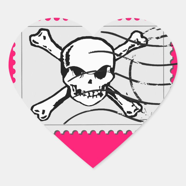 Coração Carimbos - adesivo (Frente)