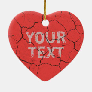Coração cerâmico rachado do ornamento do