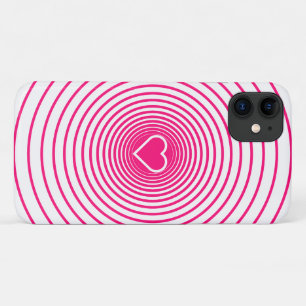 Coração com capas de iphone em branco rosa-claro E