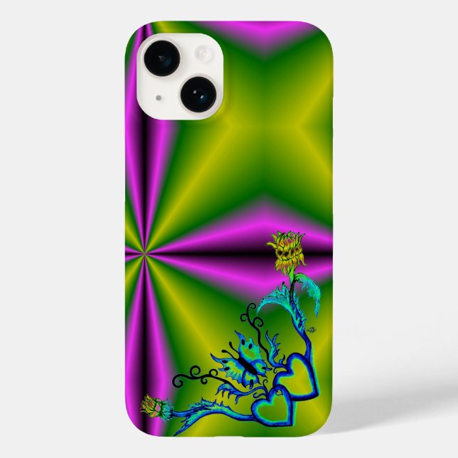 Coração com Flor e Borboleta (Verso)